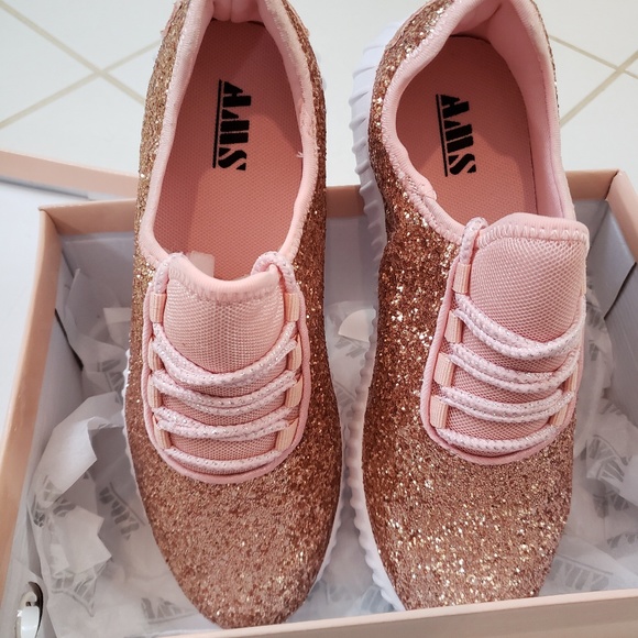 rose gold glitter sneakers womens